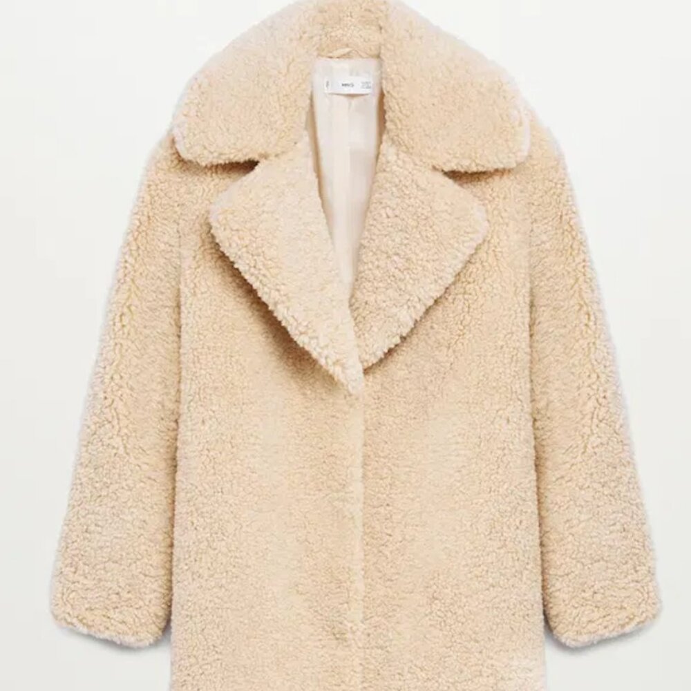 Mango Faux Shearling Coat